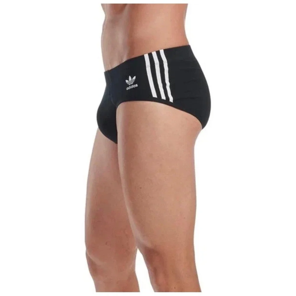 Adidas 3 Pack Comfort Flex Cotton 3 Stripes Briefs Black Size Large 36-38